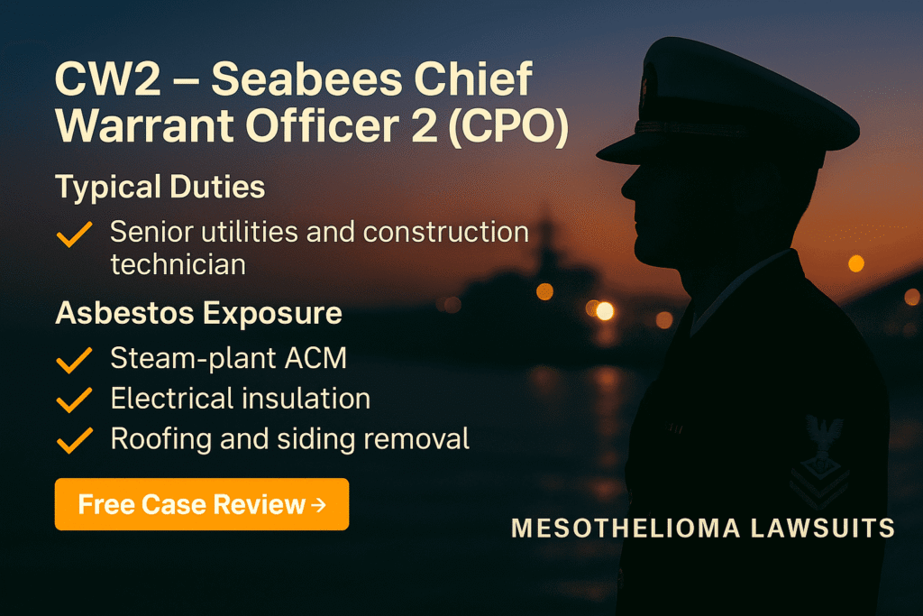 CW2 - Seabees Chief Warrant Officer 2 Asbestos Exposure - Mesotheliomahelp.center