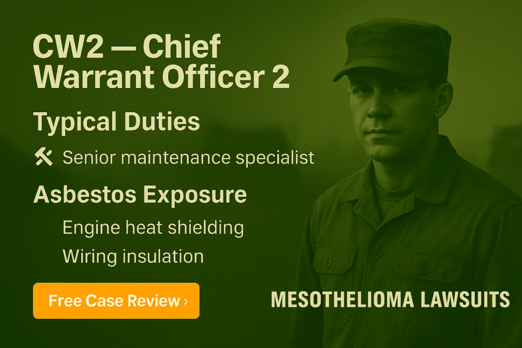 CW2 – Army Chief Warrant Officer 2 Asbestos Exposure - Mesotheliomahelp.center
