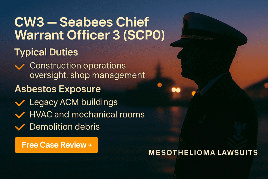 CW3 - Seabees Chief Warrant Officer 3 Asbestos Exposure - Mesotheliomahelp