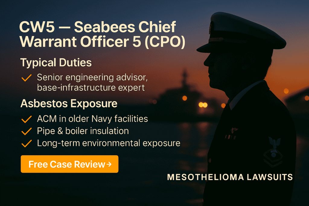 CW5 – Seabees Chief Warrant Officer 5 Asbestos Exposure - Mesotheliomahelp.center