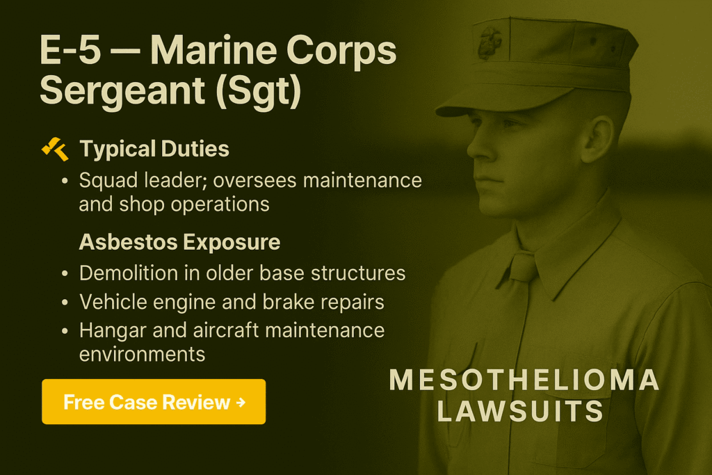 E-5 – Marine Corps Sergeant (Sgt) Asbestos Exposure - Mesotheliomahelp.center