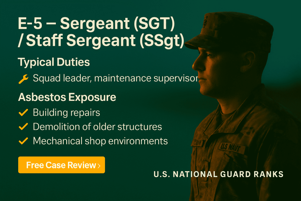 E-5 – Nat Guard Sergeant – Staff Sergeant Astestos Exposure - Mesotheliomahelp.center