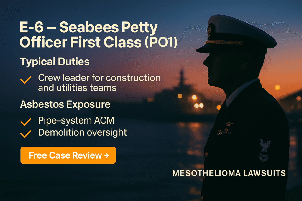 E-6 - Seabees Petty Officer First Class (Asbestos Exposure - Mesotheliomahelp.center