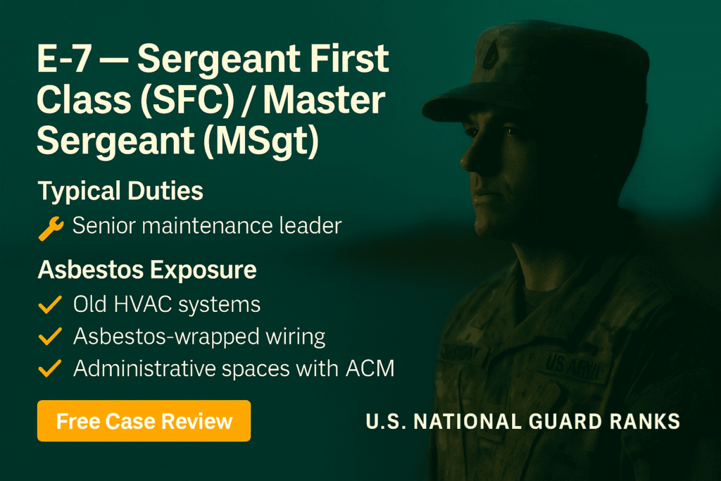 E-7 – Nat Guard Sergeant First Class – Master Sergeant - Mesotheliomahelp.center