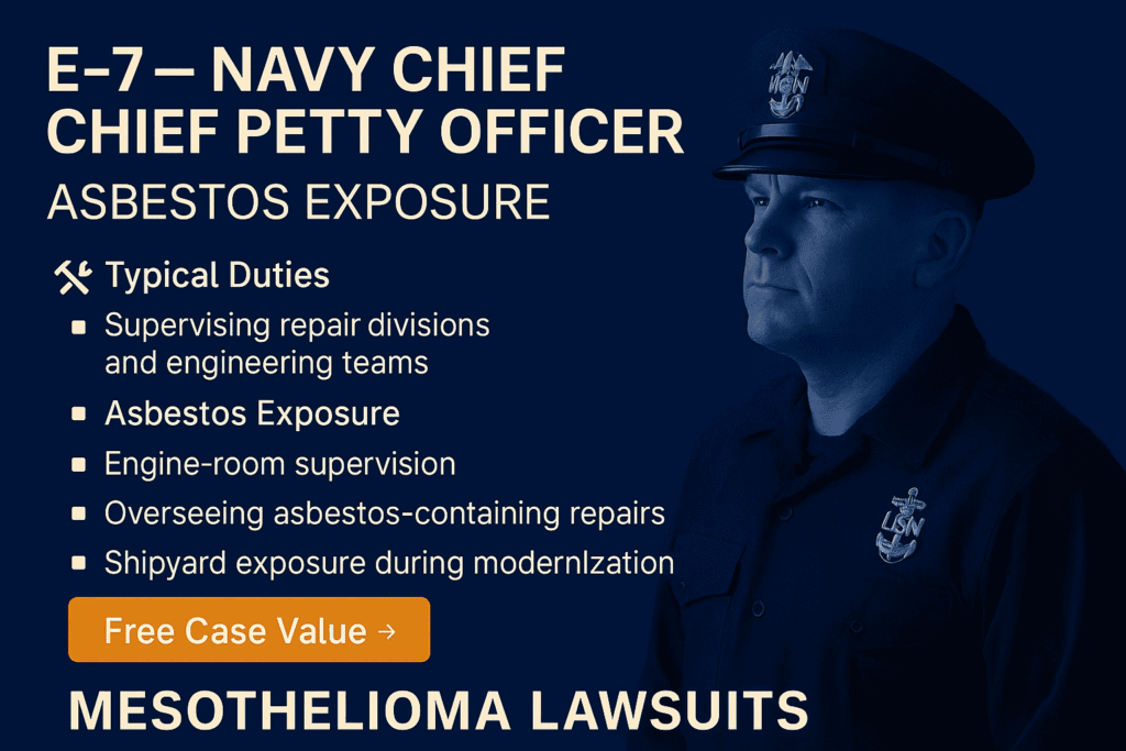 E-7 – Navy Chief Petty Officer (CPO) Asbestos Exposure - Mesotheliomahelp.center
