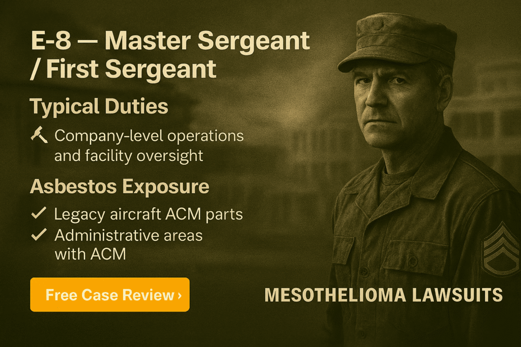 E-8 - Army Master Sergeant - First Sergeant - MesotheliomaHelp.center