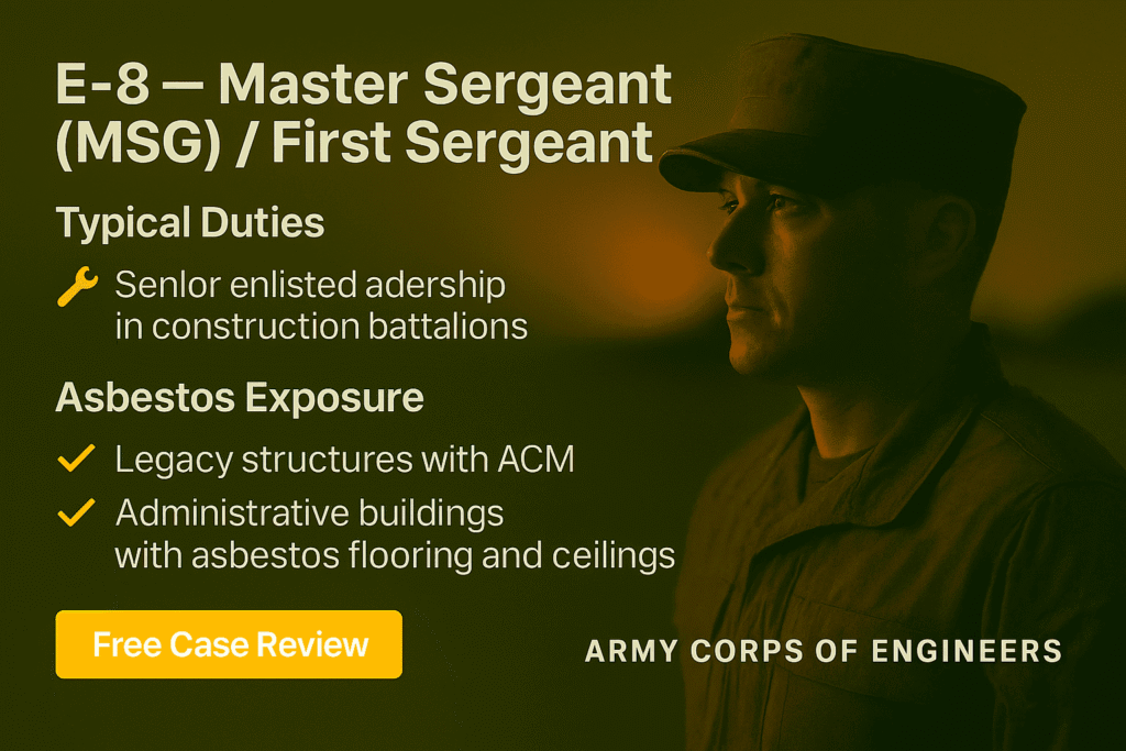 E-8 – Army Corps of Engineers Master Sergeant – First Sergeant - Mesotheliomahelp.center