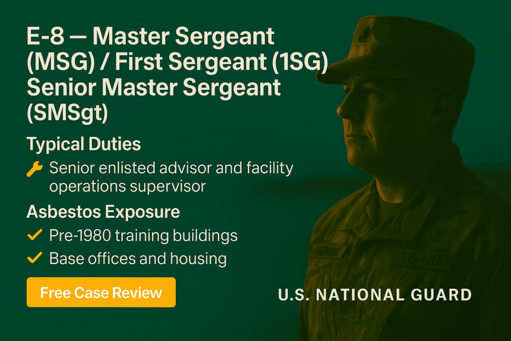 E-8 – Nat Guard Master Sergeant – First Sergeant – Senior Master Sergeant - Mesotheliomahelp.center