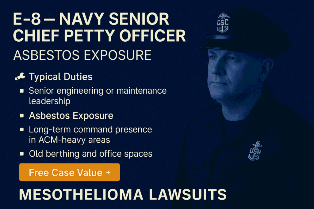 E-8 – Navy Senior Chief Petty Officer (SCPO) Asbestos Exposure - Mesotheliomahelp.center