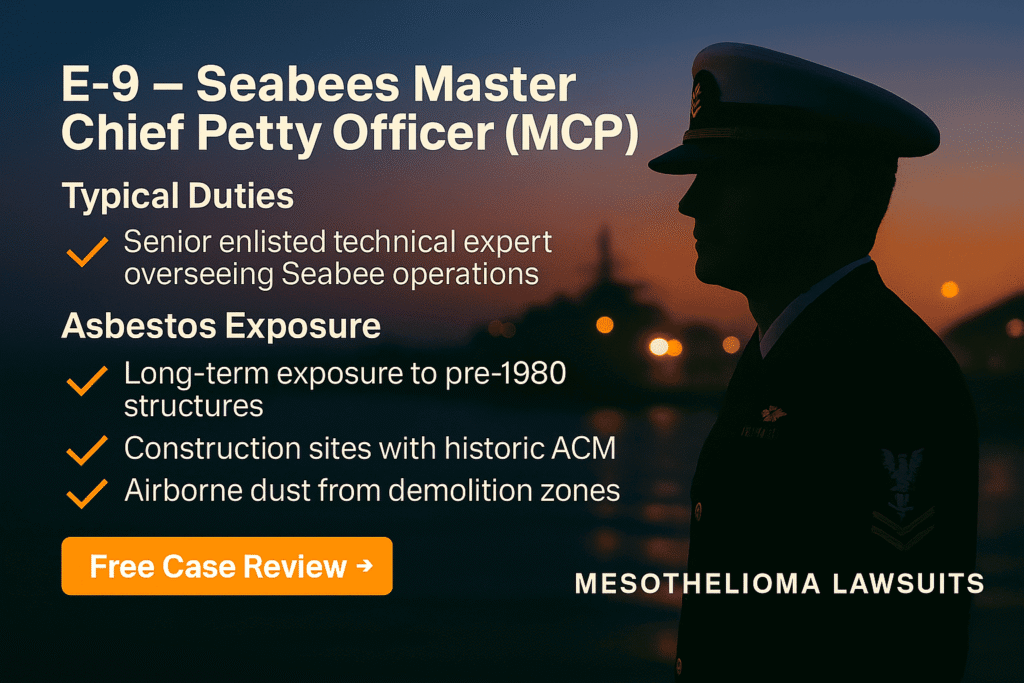 E-9 – Seabees Master Chief Petty Officer Asbestos Exposure - Mesotheliomahelp.center