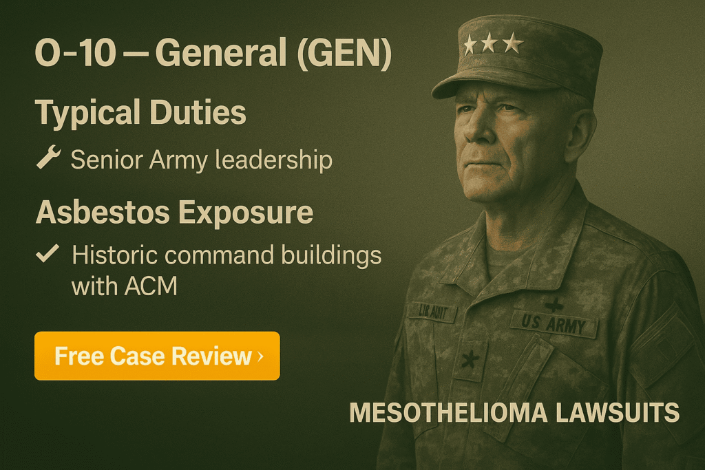 O-10 - Army General (GEN) Asbestos Exposure - Mesotheliomahelp.center