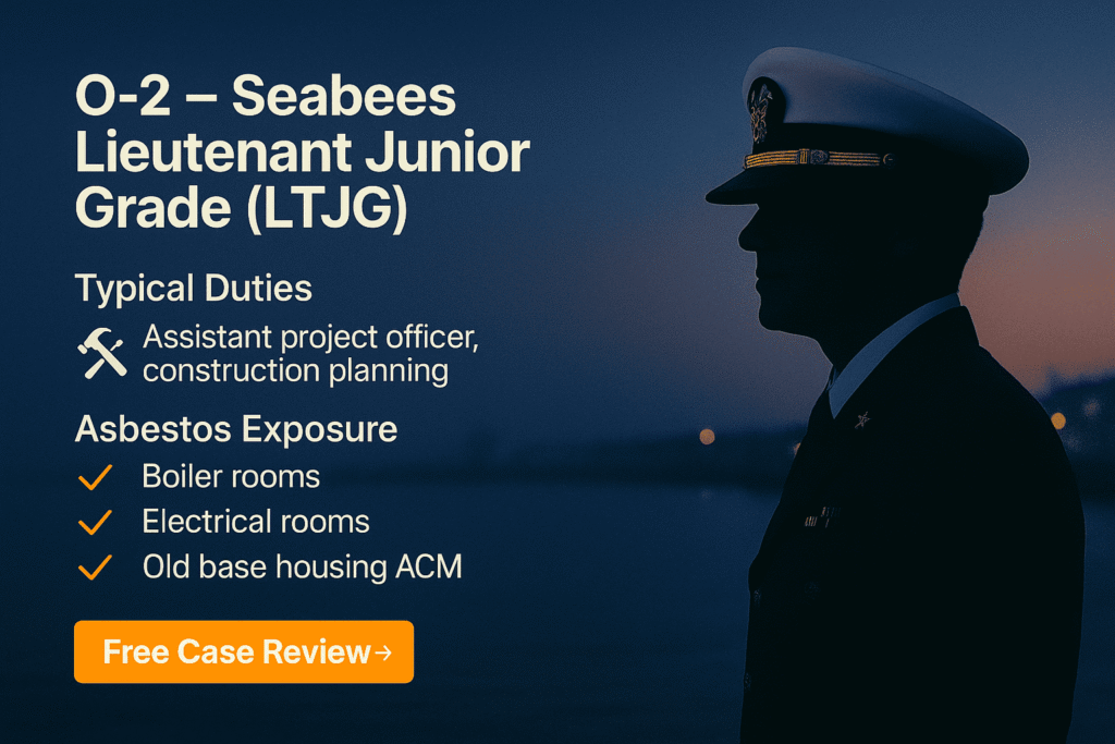 O-2 – Seabees Lieutenant Junior Grade Asbestos Exposure - Mesotheliomahelp.center