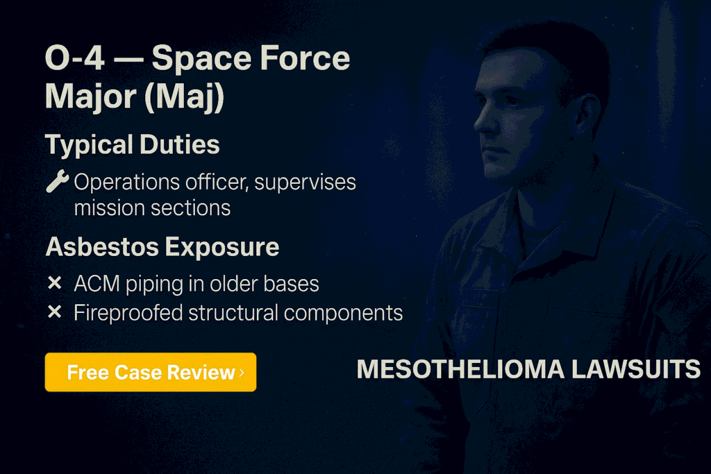O-4 – Space Force Major (Maj) Asbestos Exposure - Mesotheliomahelp.center