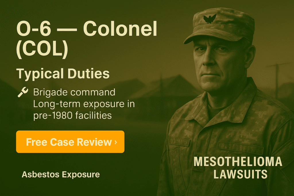 O-6 – Army Colonel (COL) Asbestos Exposure - Mesotheliomahelp.center