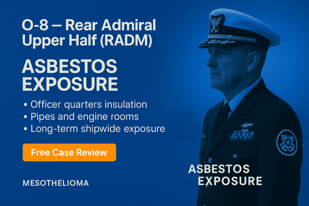 O-8 – Coast Guard Rear Admiral Upper Half (RADM) Asbestos Exposure - Mesotheliomahelp.center