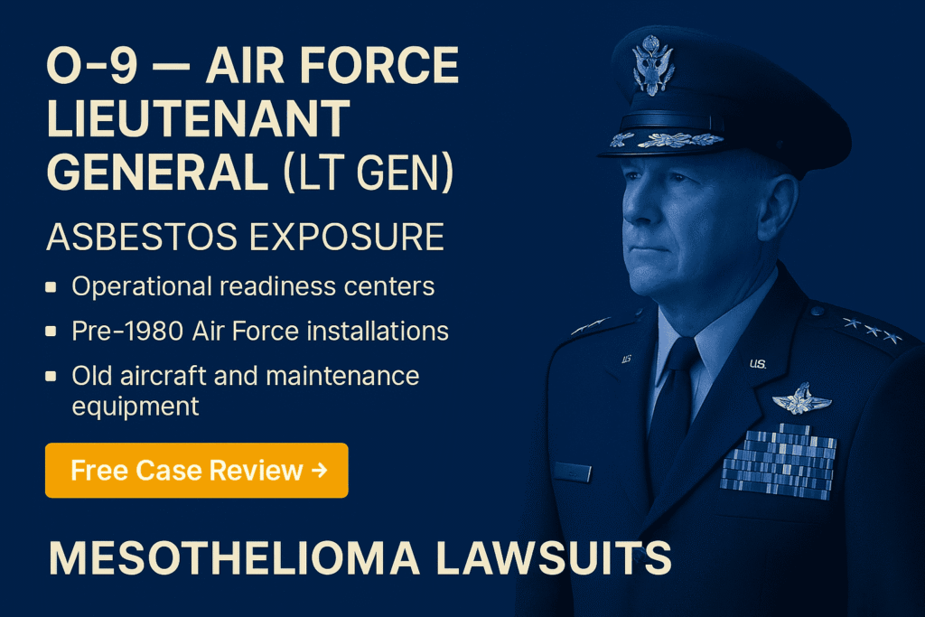 O-9 – Air Force Lieutenant General (Lt Gen) Asbestos Exposure - Mesotheliomahelp.center