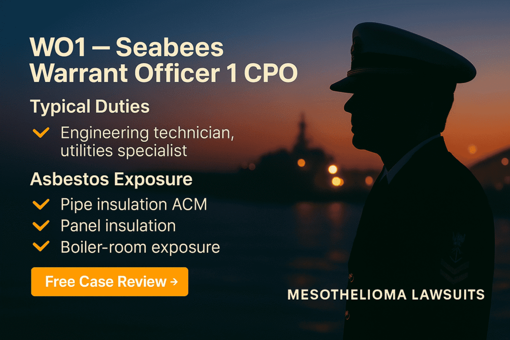 WO1 – Seabees Warrant Officer 1 Asbestos Exposure - Mesotheliomahelp.center