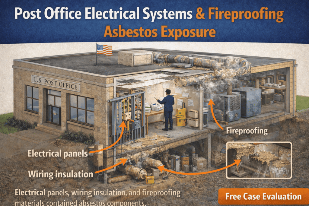Post Office Electrical Systems & Fireproofing Asbestos Exposure - mesotheliomahelp.center
