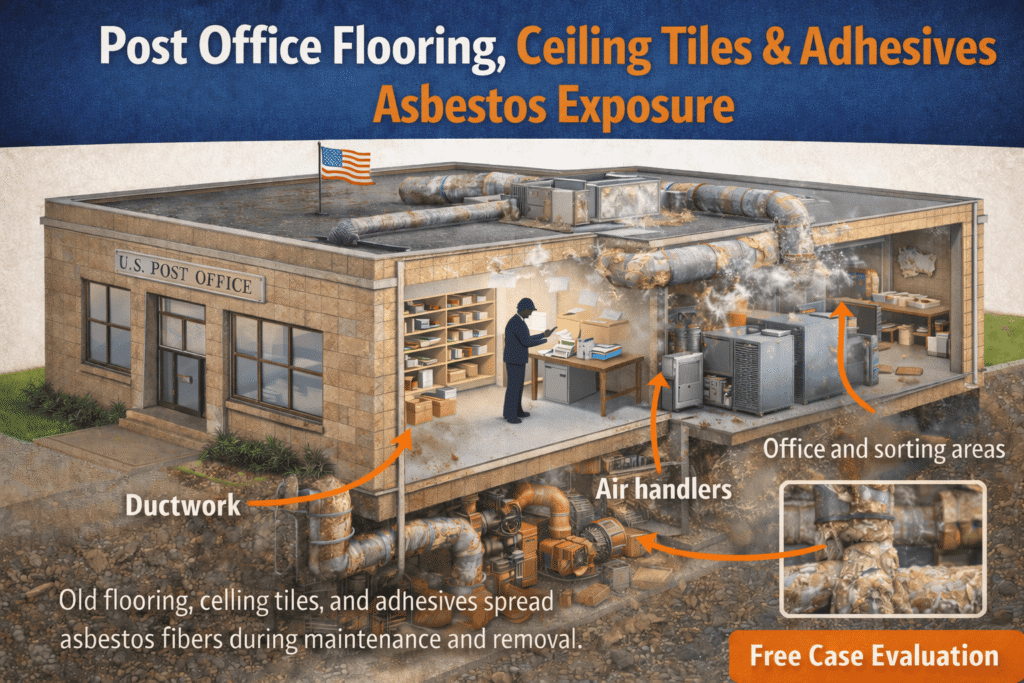 Post Office Flooring, Ceiling Tiles & Adhesives Asbestos Exposure - Mesotheliomahelp.center