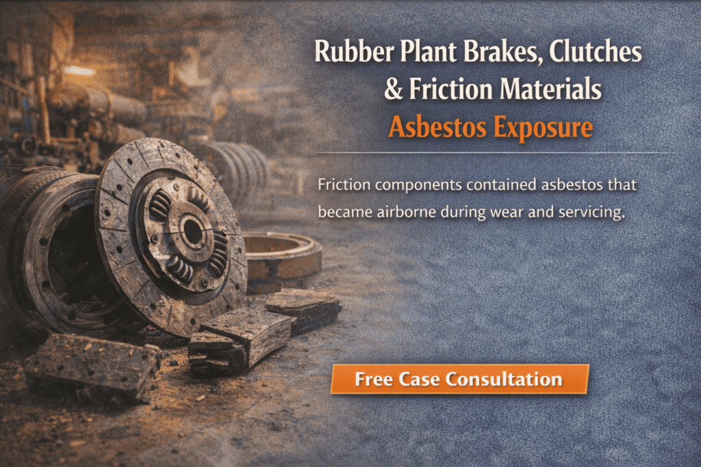 Rubber Plant Brakes, Clutches & Friction Materials Asbestos Exposure - Mesotheliomahelp.center