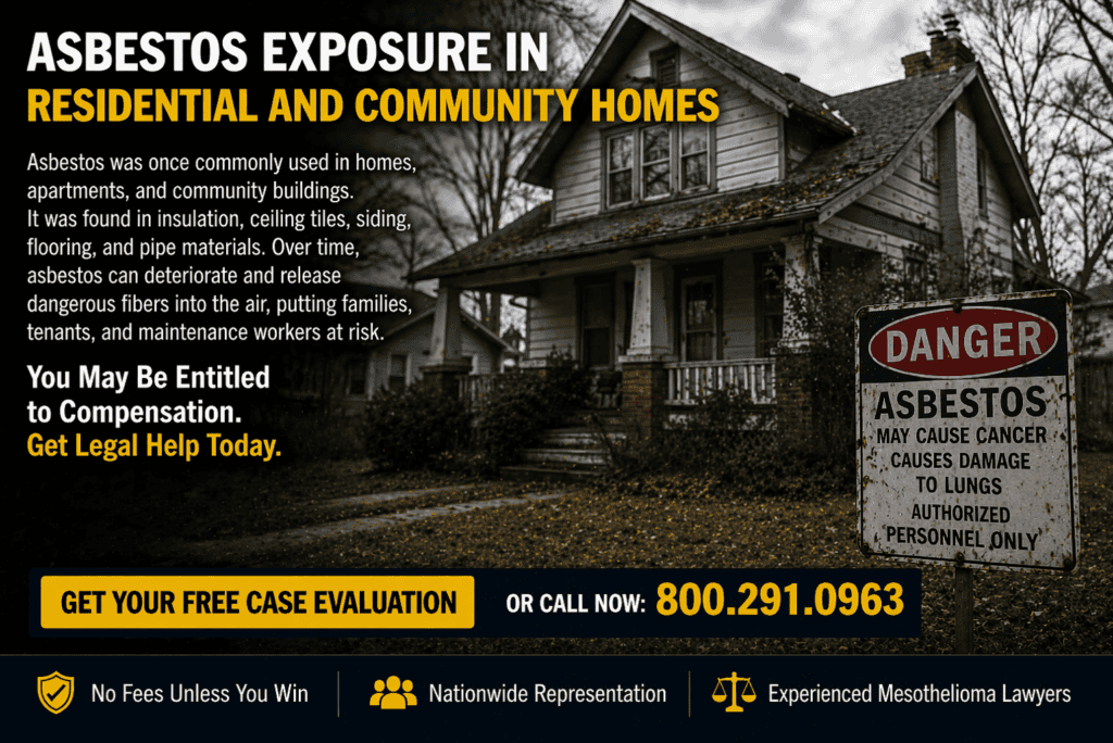 Asbestos Exposure in Residential and Community Homes - Mesothelioma Lawsuit Asbestos Exposure