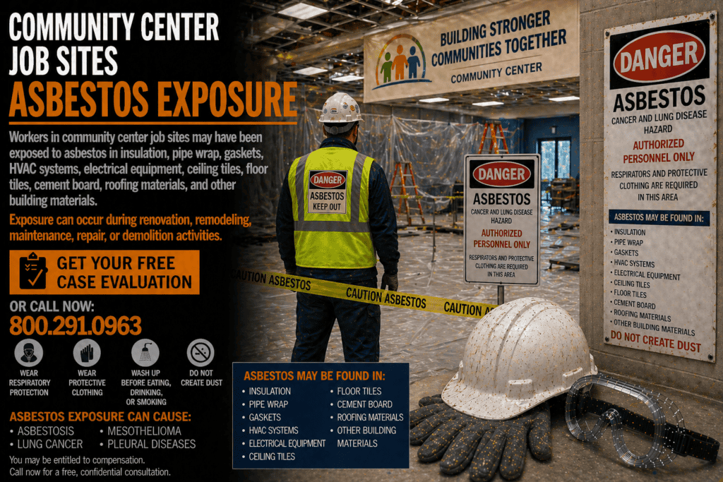 Community Center Job Sites Asbestos Exposure Mesothelioma Lawsuit