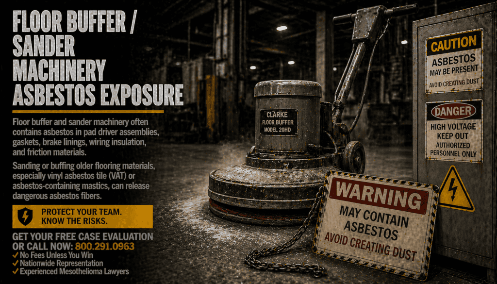 Floor Buffer - Sander Machinery Asbestos Exposure Mesothelioma Lawsuit