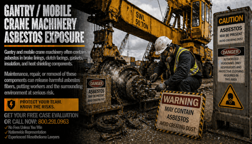 Gantry Mobile Crane Machinery Asbestos Exposure Mesothelioma Lawsuit