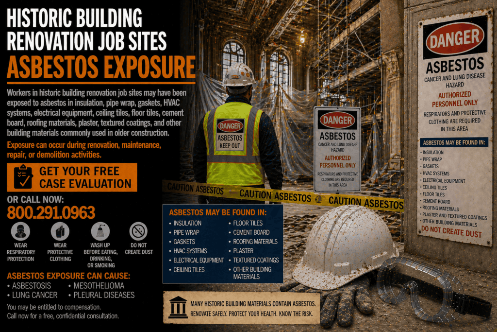 Historic Building Renovation Job Sites Asbestos Exposure Mesothelioma Lawsuit