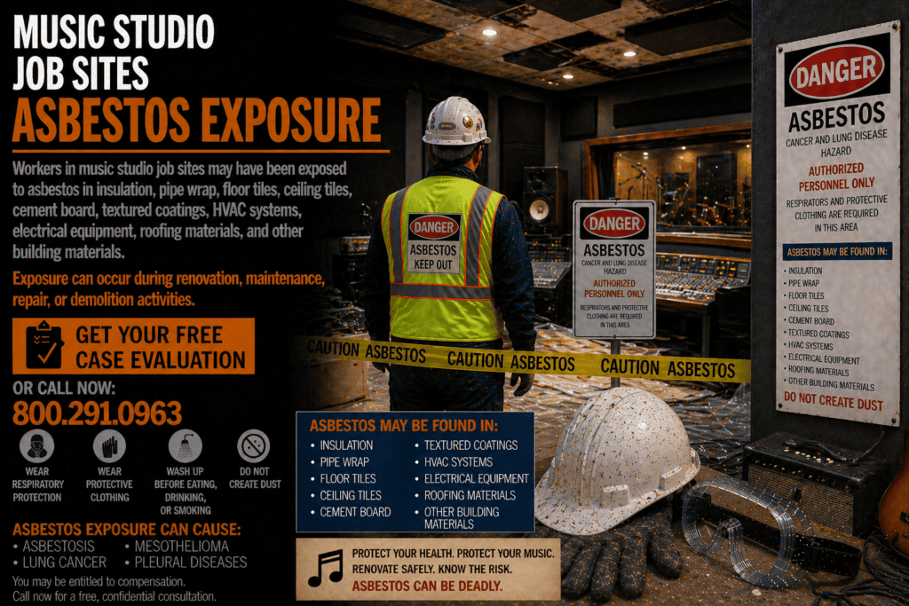 Music Studio Job Sites Asbestos Exposure Mesothelioma Lawsuit