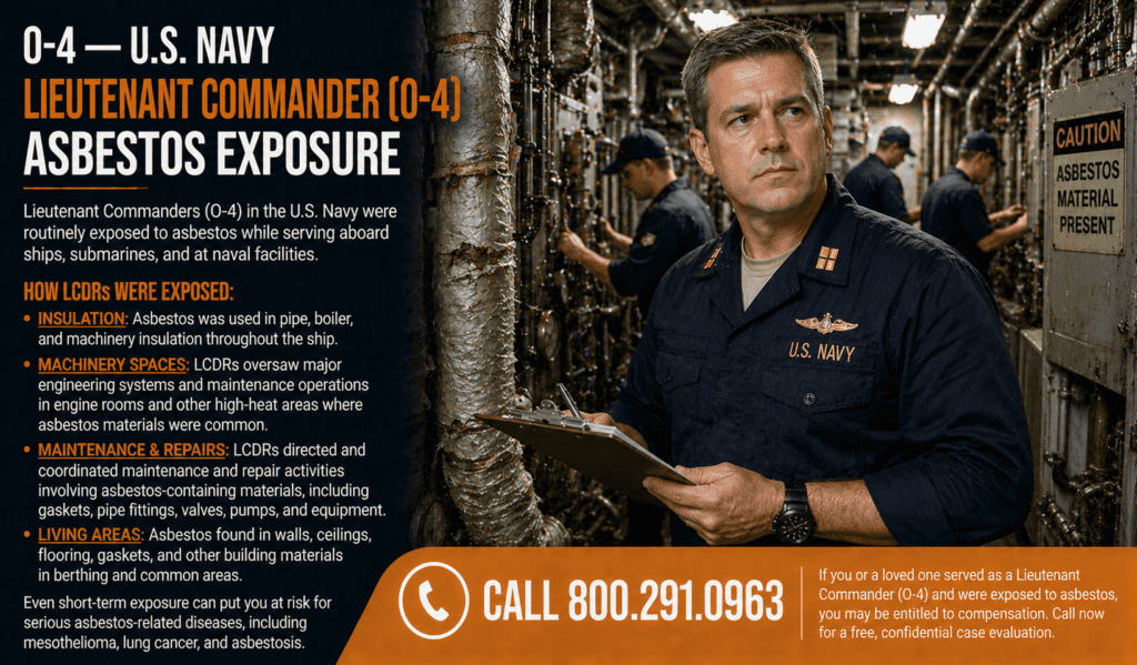 O-4 — U.S. Navy Lieutenant Commander (LCDR) Asbestos Exposure Mesothelioma Lawsuit
