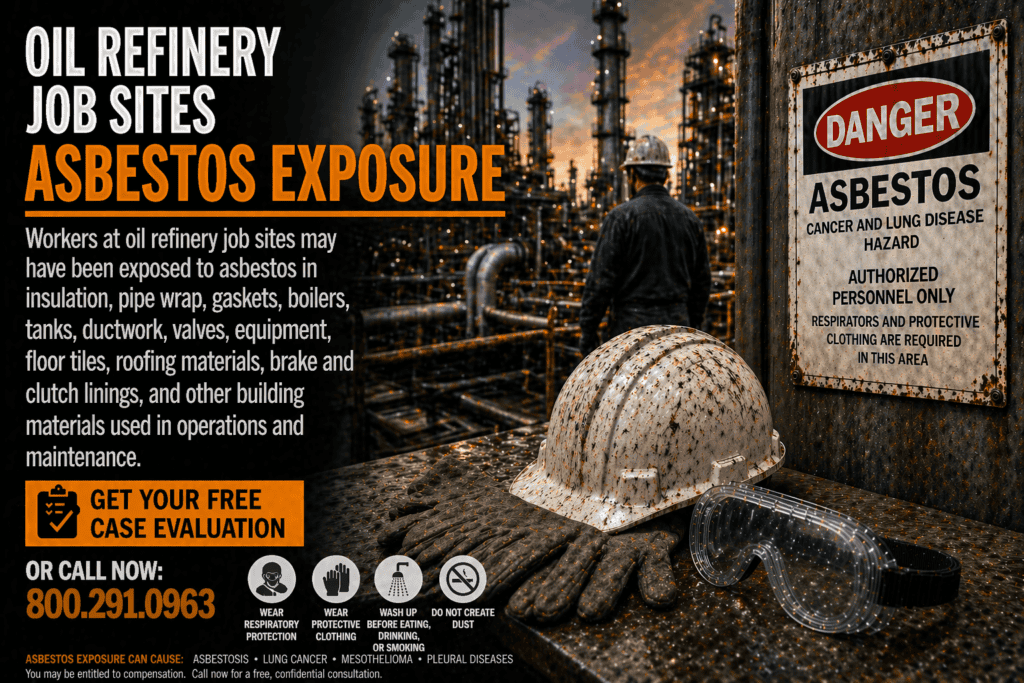 Oil Refinery Job Sites Asbestos Exposure Mesothelioma Lawsuit