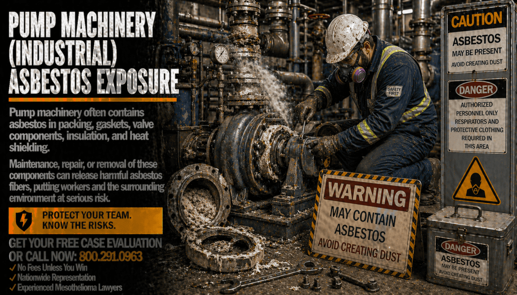 Pump Machinery (Industrial) Asbestos Exposure Mesothelioma Lawsuit