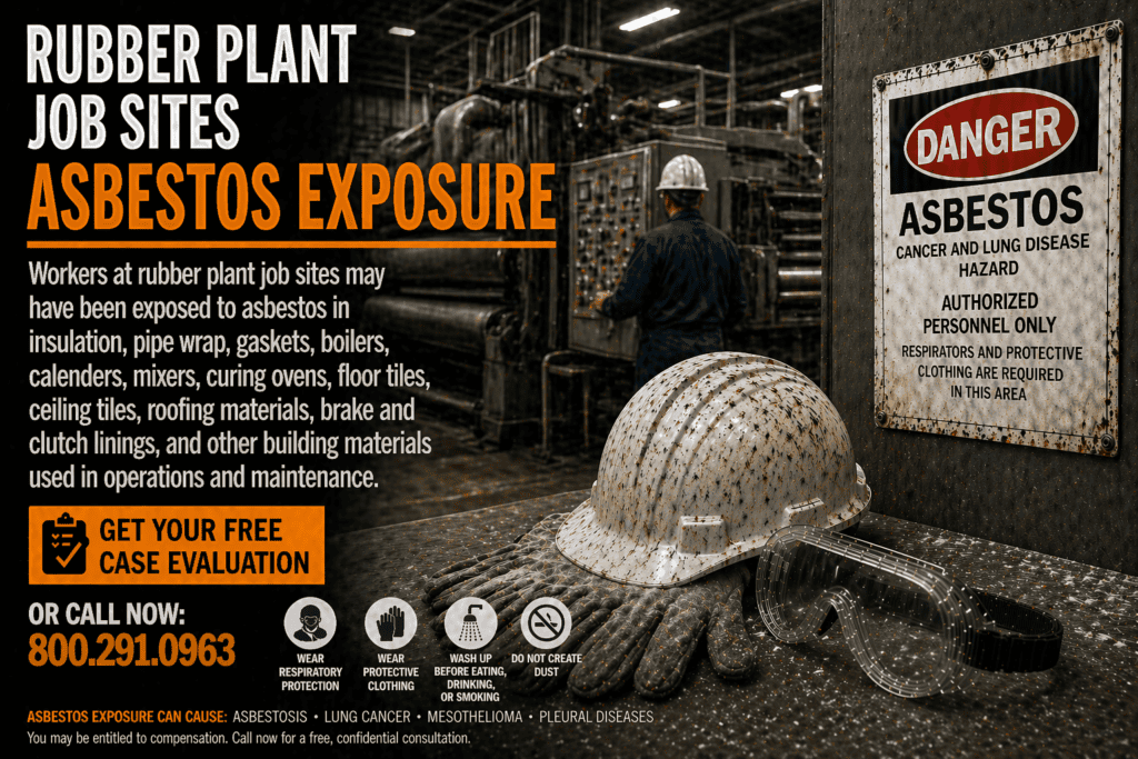 Rubber Plant Job Sites Asbestos Exposure Lawsuit Claim