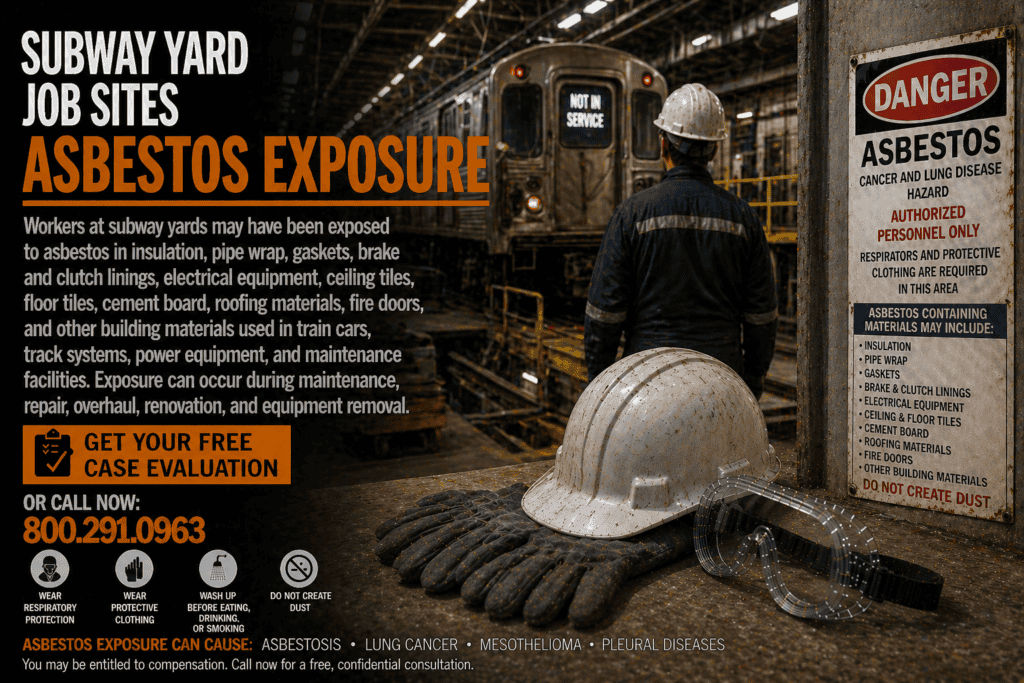Subway Yard Job Sites Asbestos Exposure Mesothelioma Lawsuit
