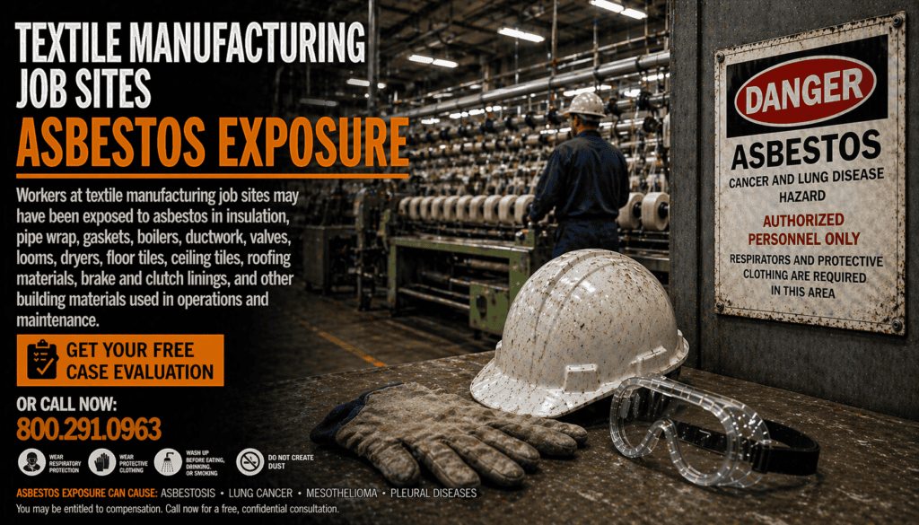 Textile Manufacturing Job Sites Asbestos Exposure Mesothelioma Lawsuit