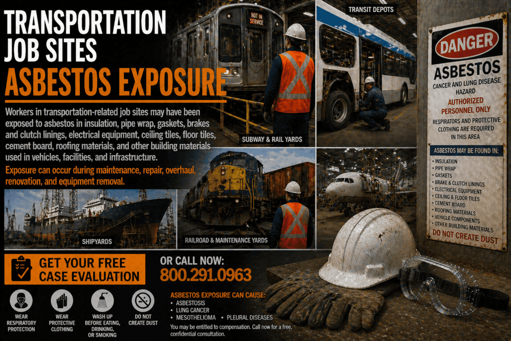 Transportation Job Sites Asbestos Exposure Mesothelioma Cancer Lawsuit
