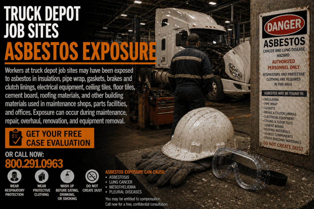 Truck Depot Job Sites Asbestos Exposure Mesothelioma Cancer Claim