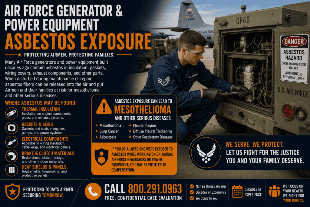 Air Force Generator & Power Equipment Asbestos Exposure Mesothelioma Lawsuit