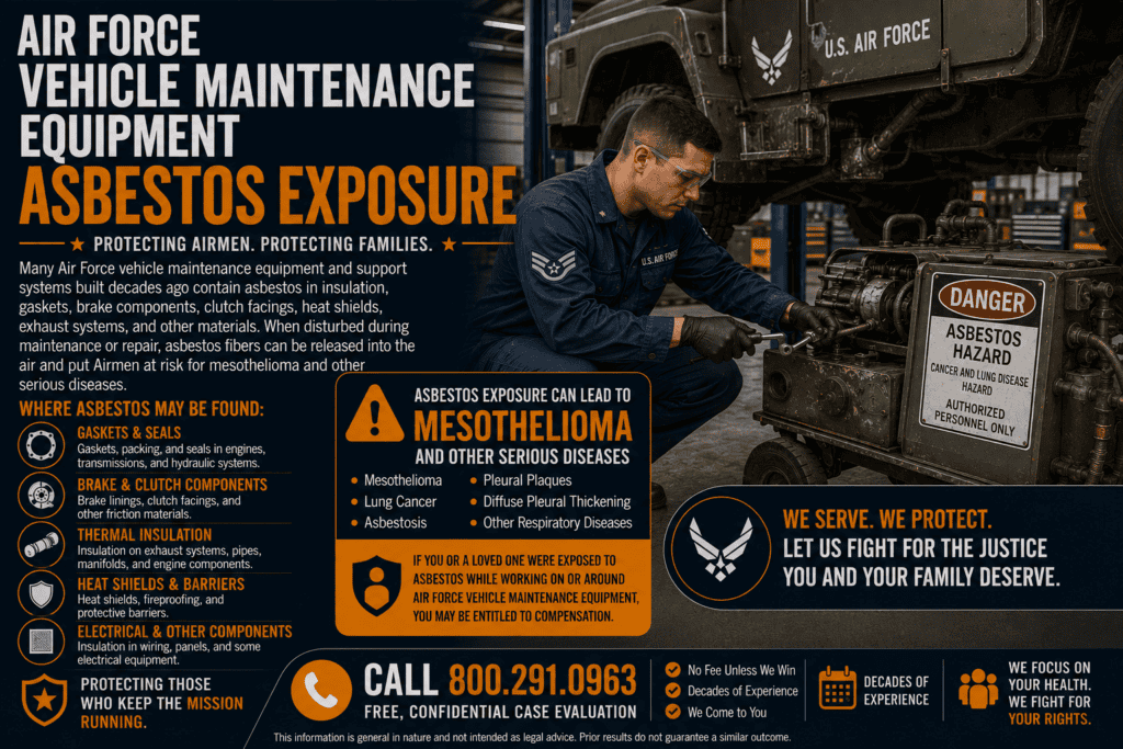 Air Force Vehicle Maintenance Equipment Asbestos Exposure Mesothelioma Lawsuit
