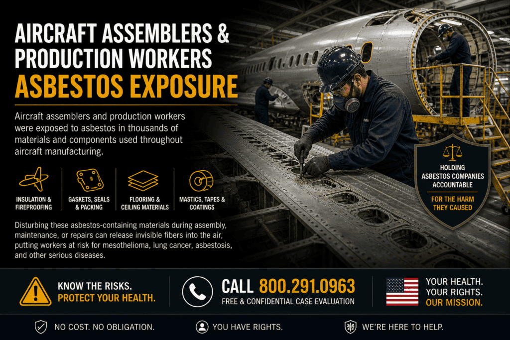 Aircraft Assemblers & Production Workers Asbestos Exposure Mesothelioma Lawsuit