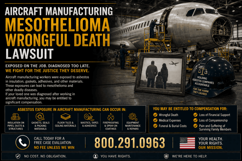 Aircraft Manufacturing Mesothelioma Wrongful Death Lawsuit