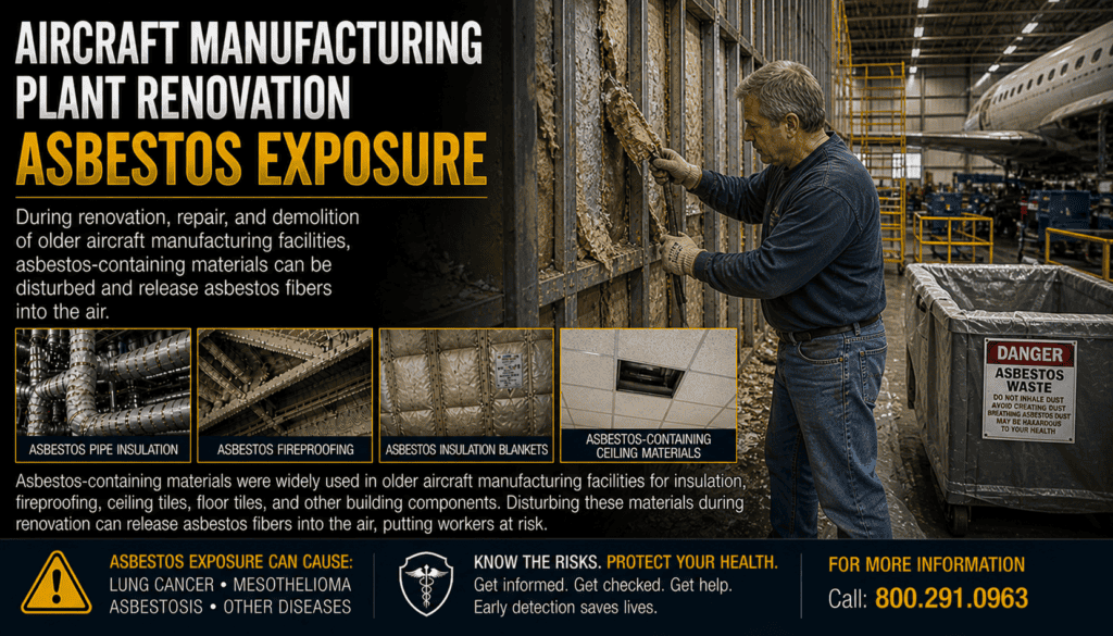 Aircraft Manufacturing Plant Renovation Asbestos Exposure Mesothelioma Lawsuit