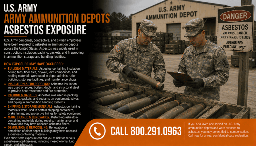Army Ammunition Depots Asbestos Exposure Mesothelioma Lawsuit