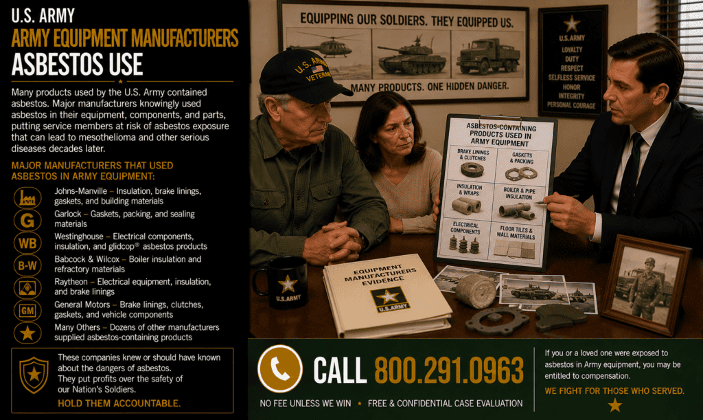 Army Equipment Manufacturers Asbestos Use Mesothelioma Lawsuit