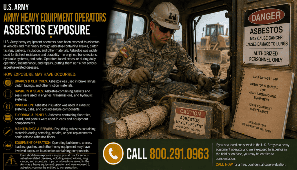 Army Heavy Equipment Operators Asbestos Exposure Lawsuit Cancer