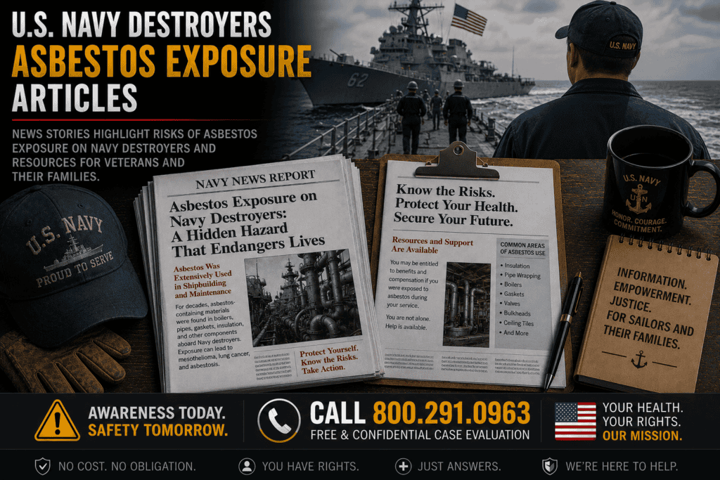 Articles about Asbestos on Navy Destroyers (DD) Mesothelioma Lawsuit