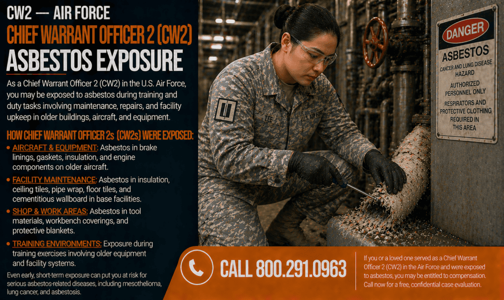 CW2 — Air Force Chief Warrant Officer 2 - Asbestos Exposure Mesothelioma Lawsuit