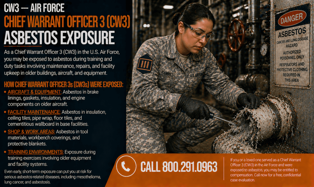 CW3 — Air Force Chief Warrant Officer 3 Asbestos Exposure Mesothelioma Lawsuit