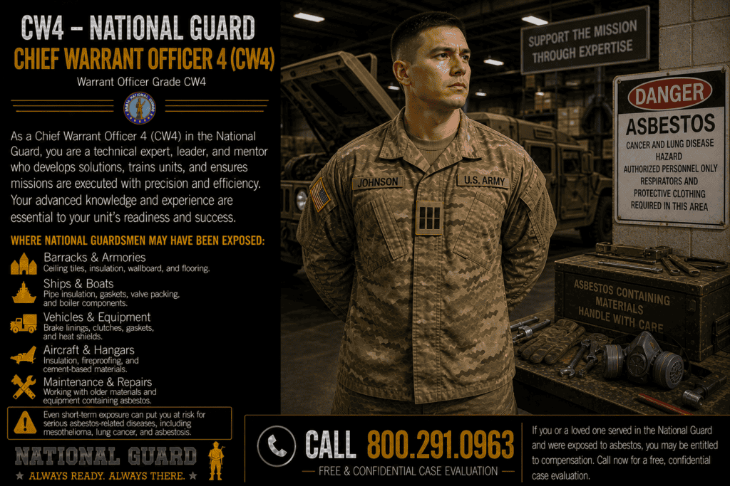 CW4 – Nat Guard Chief Warrant Officer 4 Mesothelioma Lawsuit